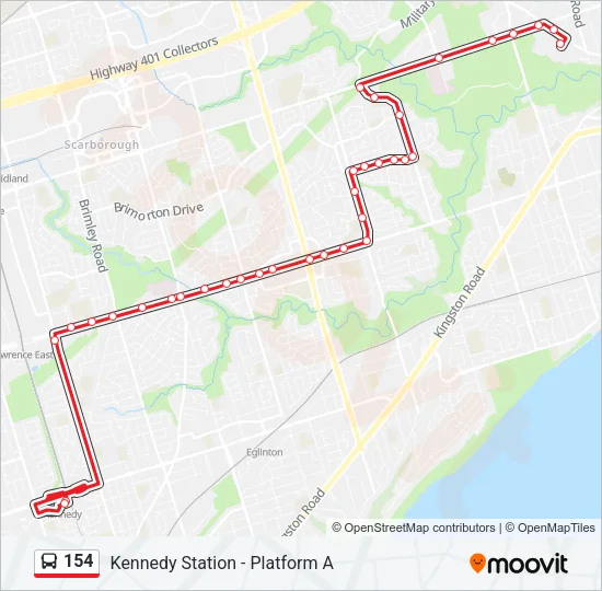 154 Bus Line Map