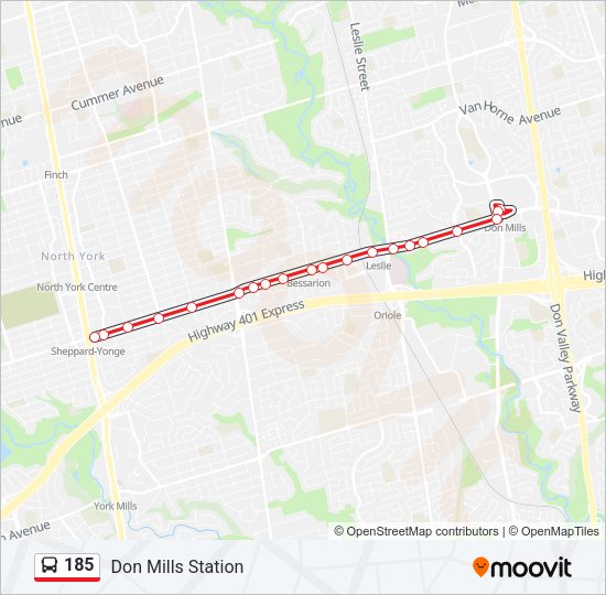 185 Bus Line Map
