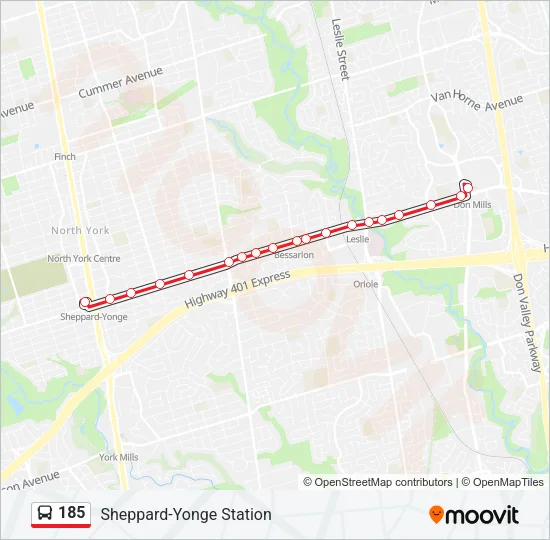 185 Bus Line Map