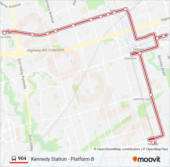 904 Bus Line Map