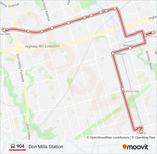 904 Bus Line Map