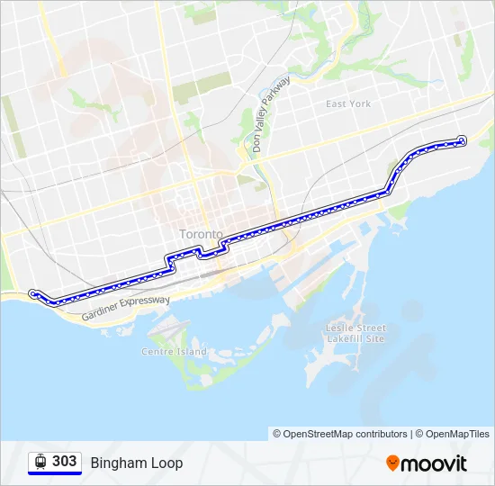 303 Streetcar Line Map