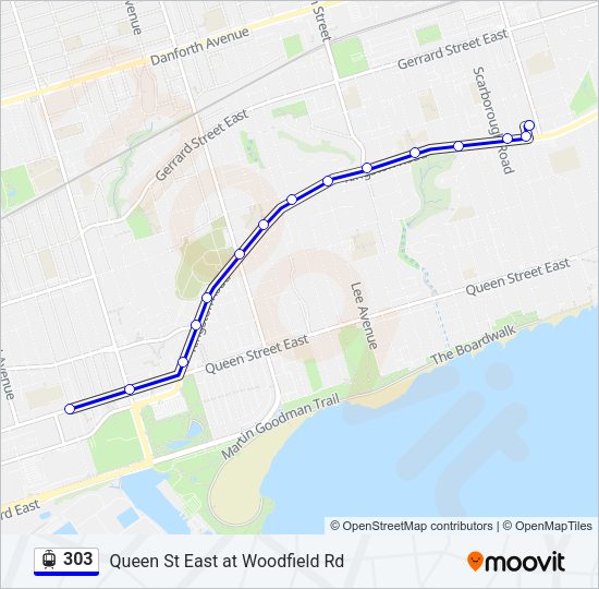 303 Streetcar Line Map