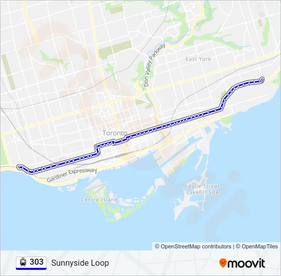 303 Streetcar Line Map