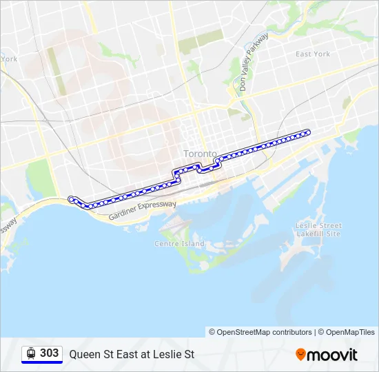 303 Streetcar Line Map