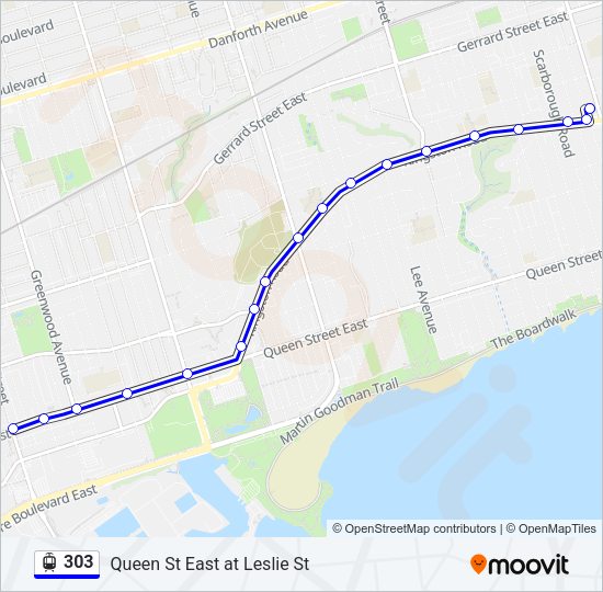 303 Streetcar Line Map