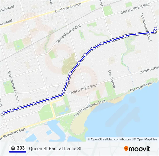 303 Streetcar Line Map