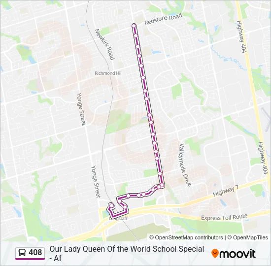 408 Bus Line Map
