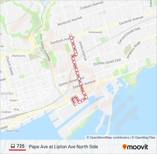 72S Bus Line Map