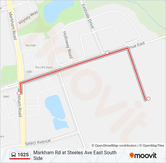 102S Bus Line Map