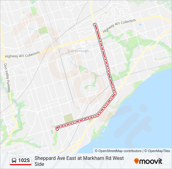 102S Bus Line Map