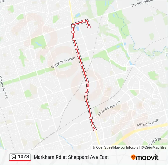102S Bus Line Map