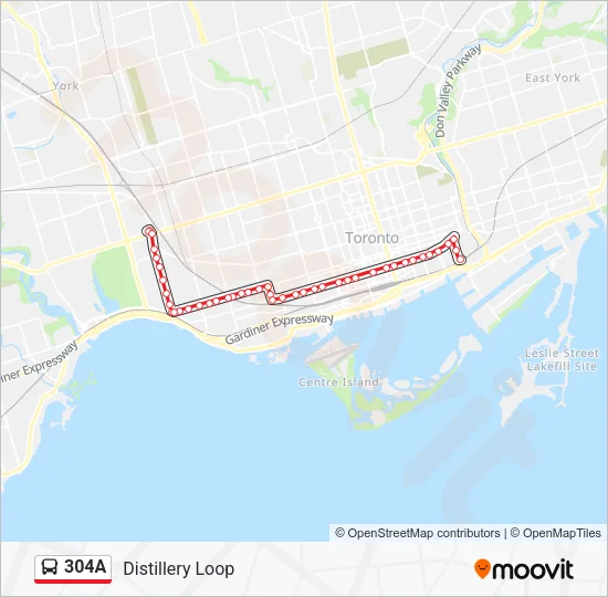 304A Bus Line Map