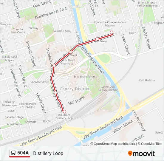 504A Bus Line Map