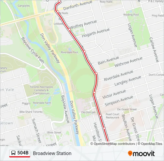 504B Bus Line Map