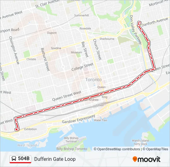 504B Bus Line Map