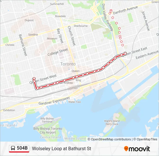 504B Bus Line Map