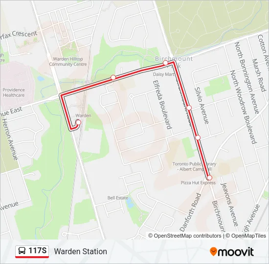 117S Bus Line Map