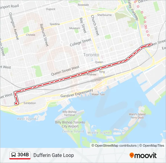 304B Bus Line Map
