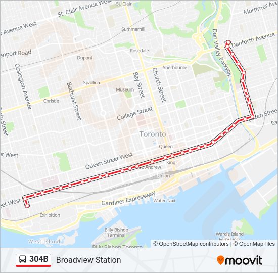 304B Bus Line Map