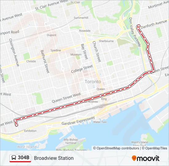 304B Bus Line Map
