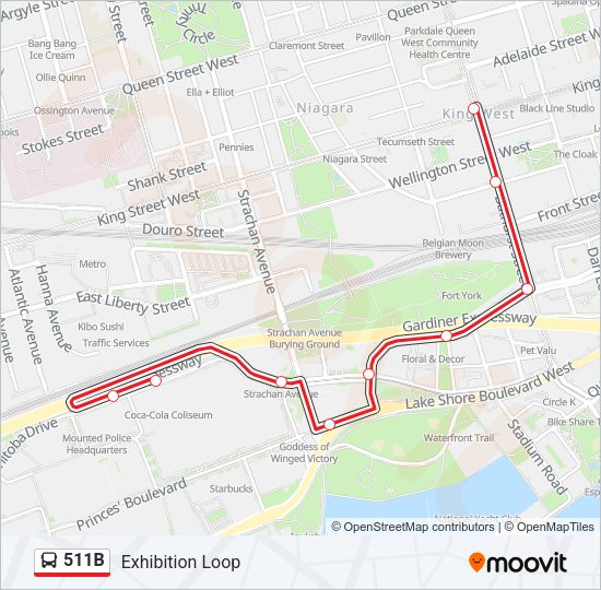 511B Bus Line Map