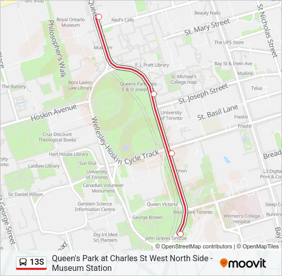 13S Bus Line Map