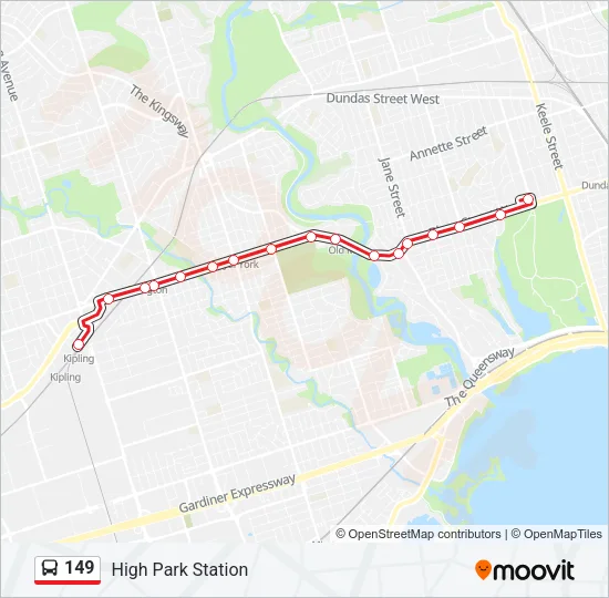 149 Bus Line Map