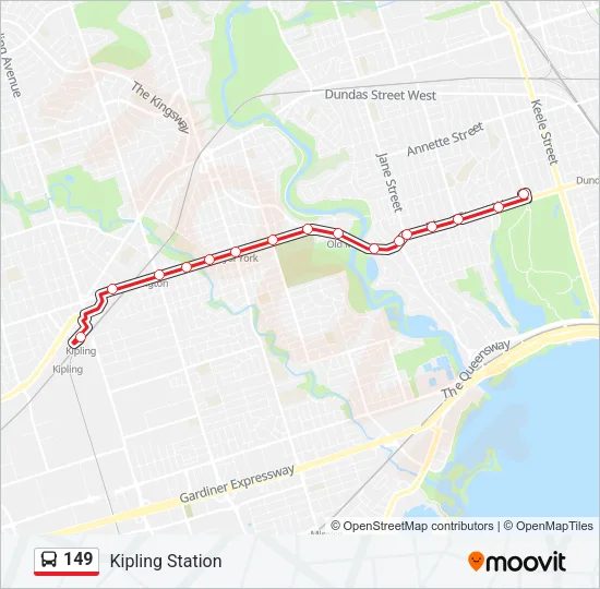 149 Bus Line Map