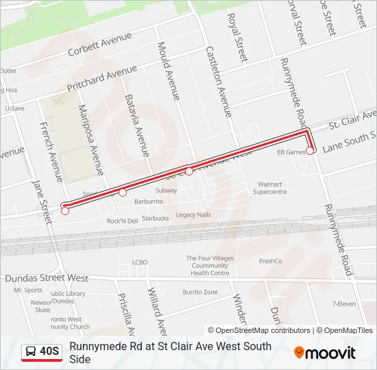 40S Bus Line Map