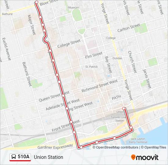 510A Bus Line Map