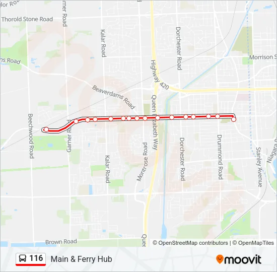 116 Bus Line Map
