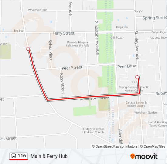 116 Bus Line Map