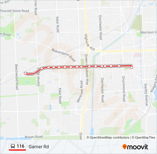 116 Bus Line Map