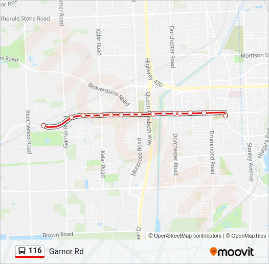 116 Bus Line Map