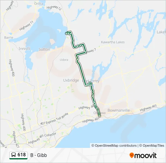 618 Route: Schedules, Stops & Maps - B - Gibb (Updated)