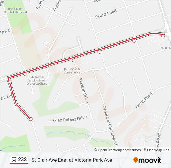 23S Bus Line Map