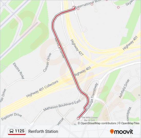 112S Bus Line Map