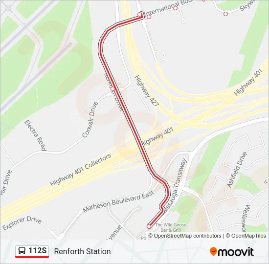 112S Bus Line Map