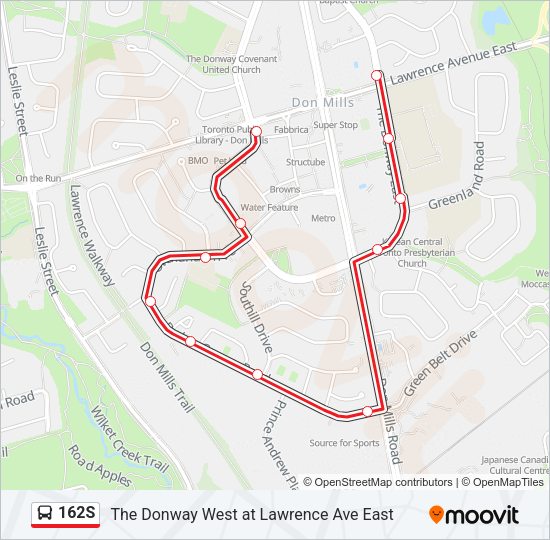 162S Bus Line Map