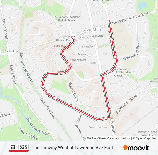 162S Bus Line Map