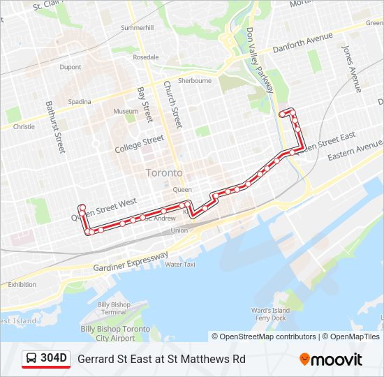 304D Bus Line Map