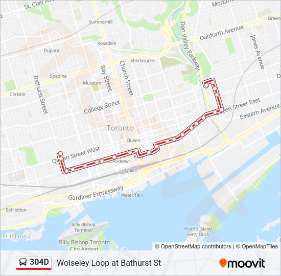 304D Bus Line Map