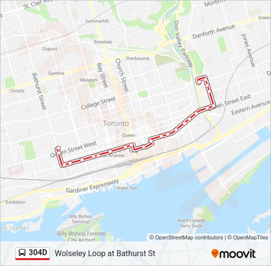 304D Bus Line Map