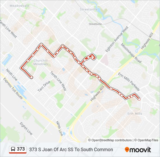 373 Bus Line Map