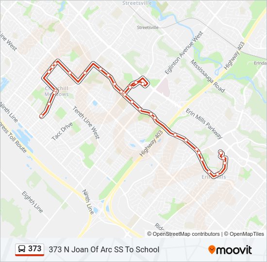 373 Bus Line Map