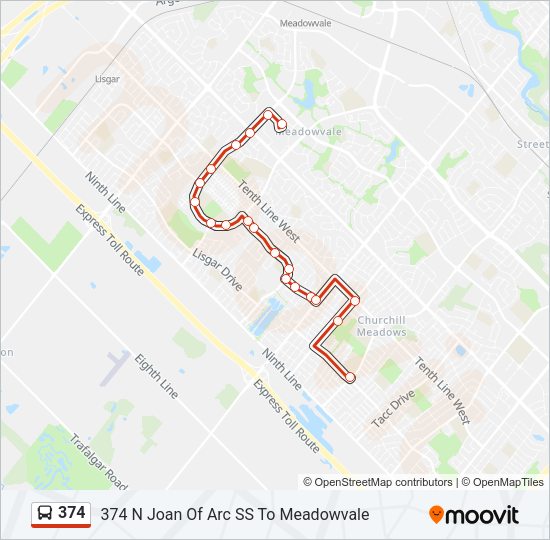 374 Bus Line Map