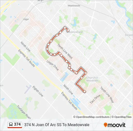 374 Bus Line Map