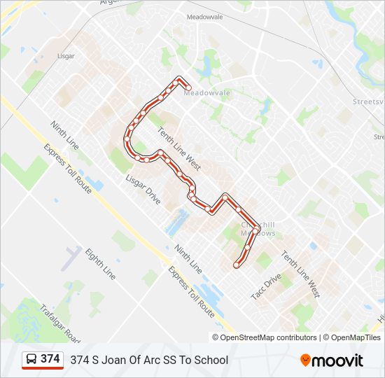 374 Bus Line Map