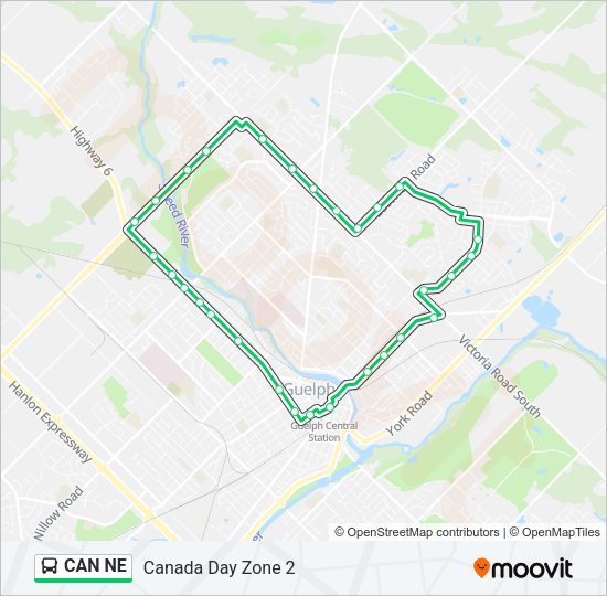 CAN NE Bus Line Map